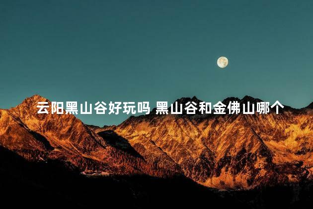 云阳黑山谷好玩吗 黑山谷和金佛山哪个好玩